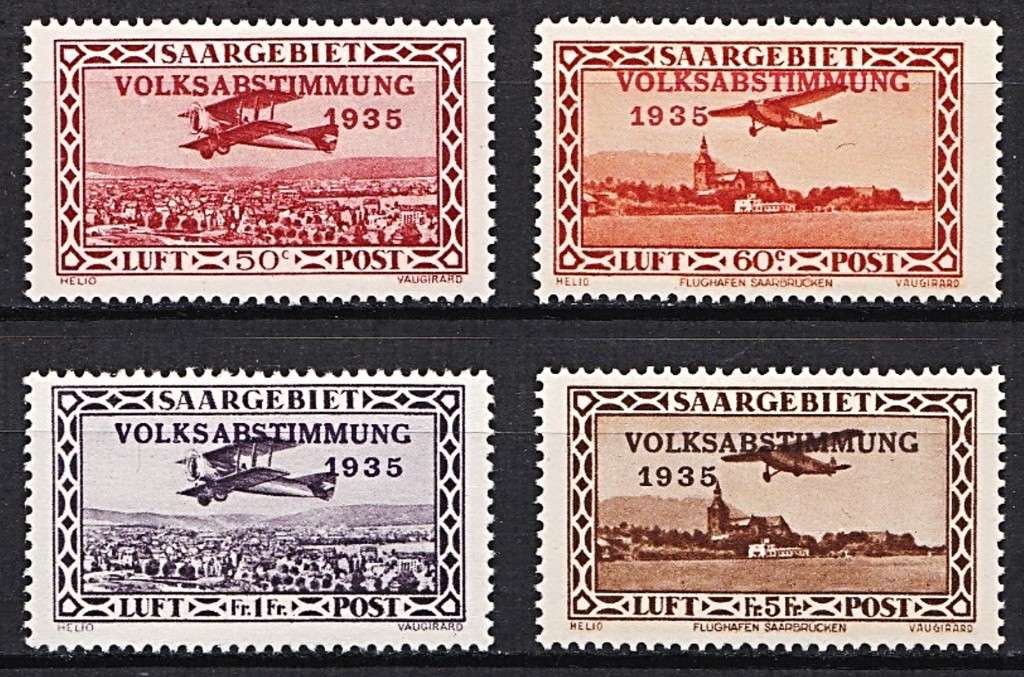 1934 SAAR Volksabstimmung 1925 on MM(**) Airmail Set (Mi.195/8)  *** CV  R1,200+ ***