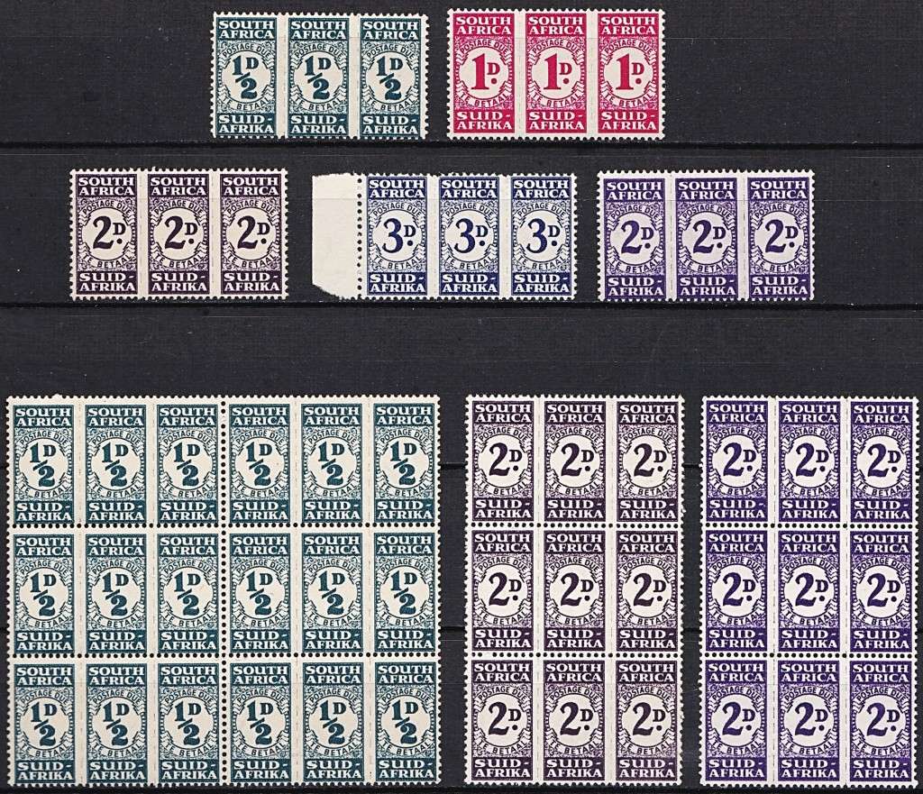 1943/4 Union Bantam Postage Due UMM(**) Set & Blocks  @  CV  R5,780