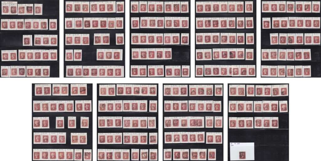 Huge 1858/70 Great Britain 1 Penny Red SG.43/4 Plate.136-208 Selection  - High CV Study Lot!