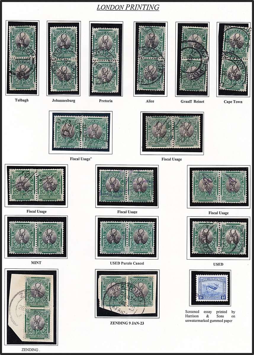 1926 Union ½d Small Study Lot Mint/Used + 1d Essay (Small Spot)