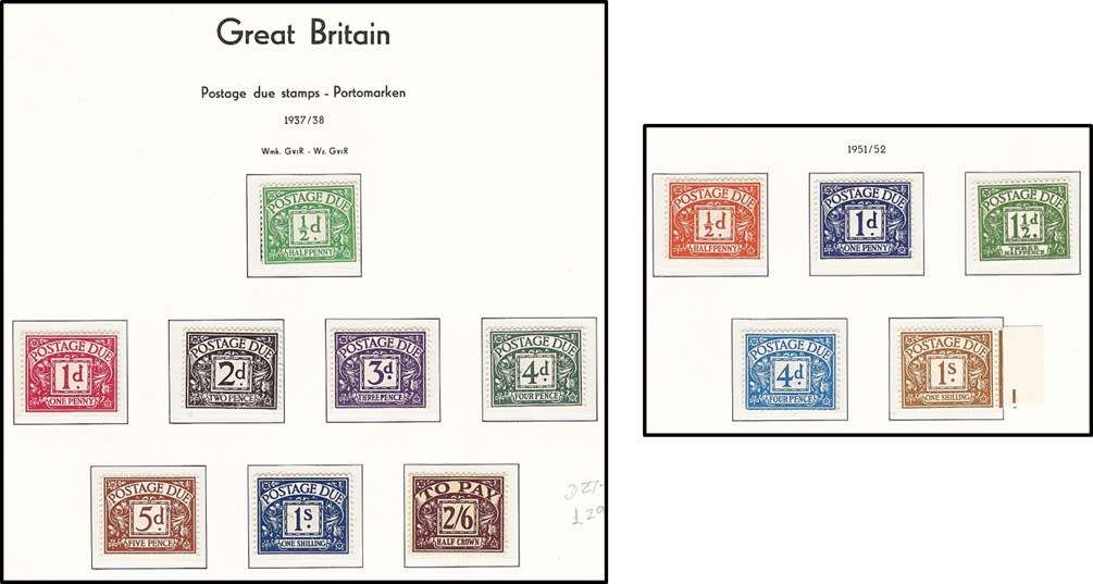 1937 GB Postage Due MM/UMM Sets, SG-D.27/34 & D.35/9 (D.38 No Gum)  @ CV  R8,750+