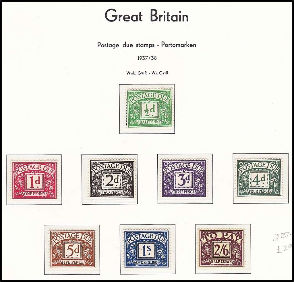 1937 GB Postage Due MM/UMM Sets, SG-D.27/34 & D.35/9 (D.38 No Gum)  @ CV  R8,750+