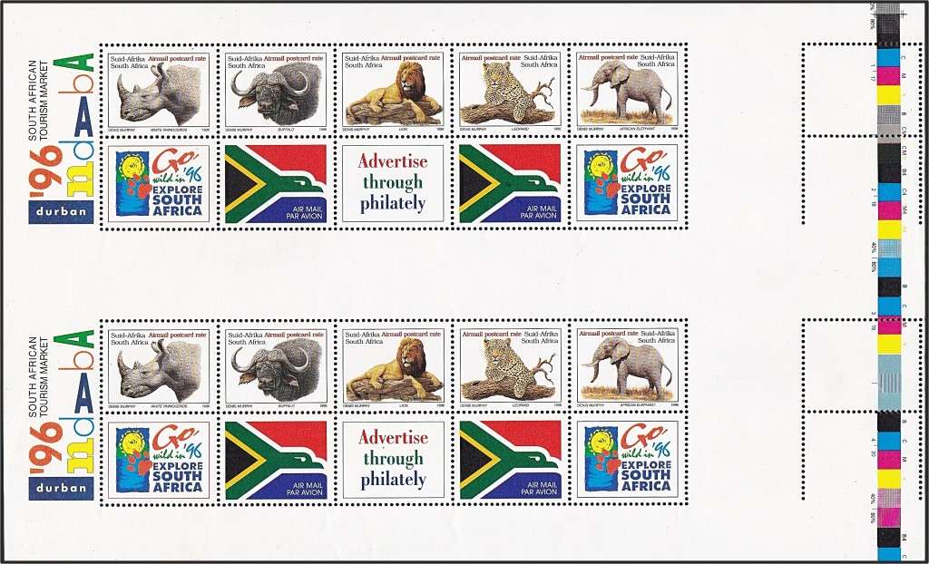 1996 RSA Indaba Booklet Pane Uncut with Extra Perforations to Left - Great Item!
