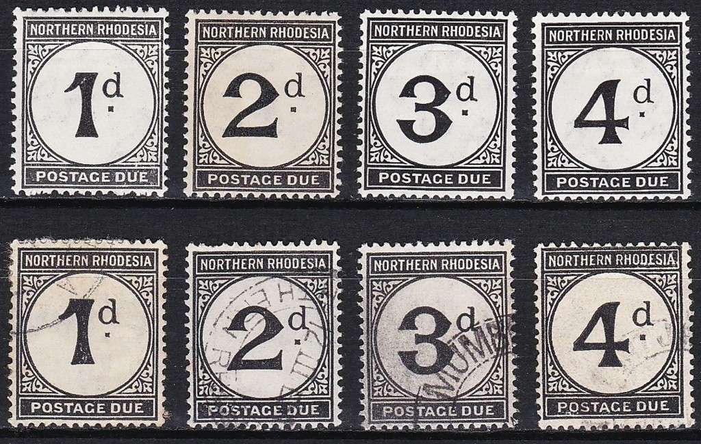 1929/52 Northern Rhodesia Postage Due MM(*)/VFU sets @ CV  R1,640