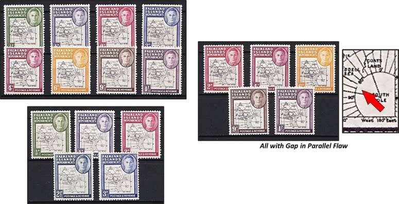 1946 Falklands MM(**) Sets-S/Sets SG.1/8, SG.9/12 & SG.3a/8a - Gap in Parallel Flaws @ R2,150+