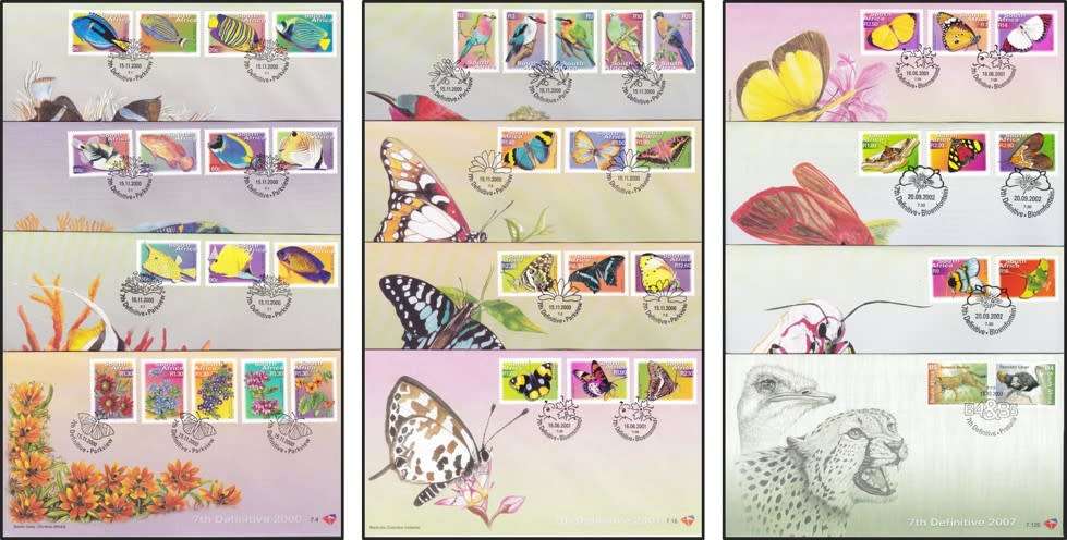 2000 RSA 7th Definitive FDCs No.7.1-7.7 + No.7.16-7.17 + No.7.40-7.41 + No.7.126