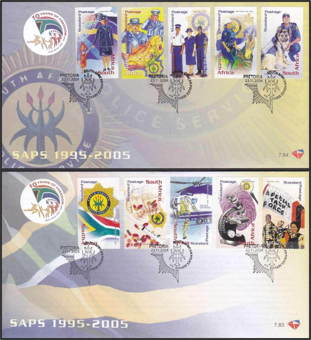 2004 RSA FDCs No.7.67-7.85  @ CV  R1,928