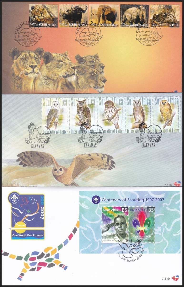 2007/8 RSA FDCs No.7.117-7.1141 @ CV  R1,840