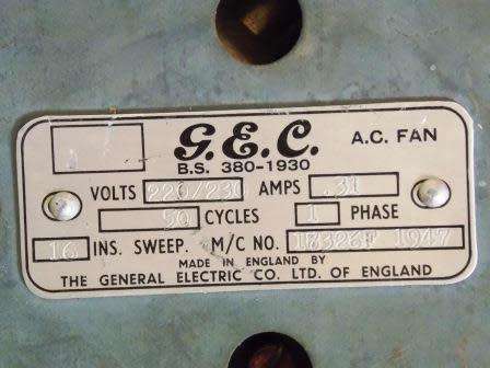 GEC FAN NDJ 35 B.S. 3801930