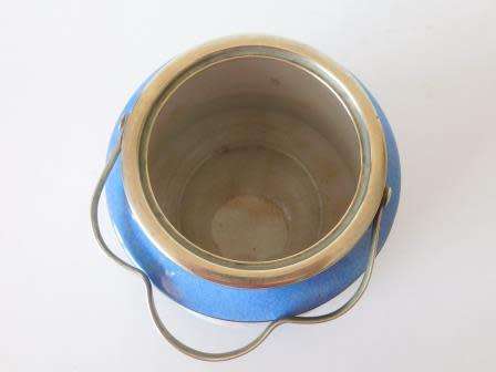 PALISSY BLUE BIRD PORCELAIN BISCUIT BARREL JAR CANISTER