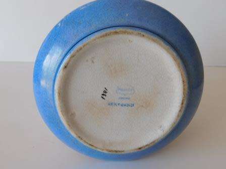 PALISSY BLUE BIRD PORCELAIN BISCUIT BARREL JAR CANISTER