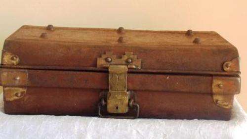 ANTIQUE JONES BROTHERS & CO STEEL TRAVEL TRUNK - EXTREMELY RARE!!
