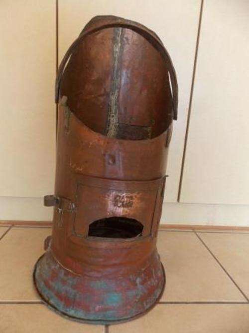 BRASS AND COPPER WOOD/COAL HOLDER
