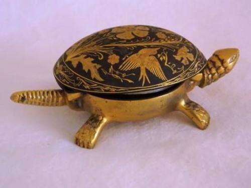BEAUTIFUL BOJ BRASS TURTLE DESK BELL MADE IN SPAIN