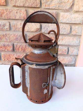 SA RAILWAYS LAMP WITH BLUE AND RED LENSES IN TACT