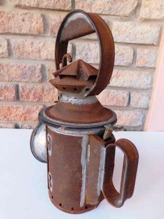 SA RAILWAYS LAMP WITH BLUE AND RED LENSES IN TACT