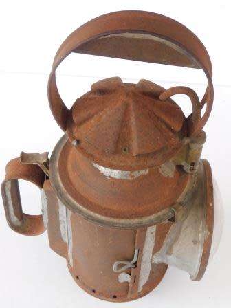 SA RAILWAYS LAMP WITH BLUE AND RED LENSES IN TACT