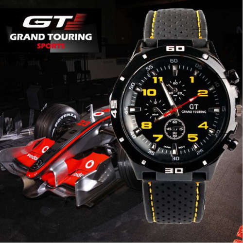 *Local Stock* GT 54 GRAND TOURING Silicone Band Quartz Analog Sport Watch (Green)
