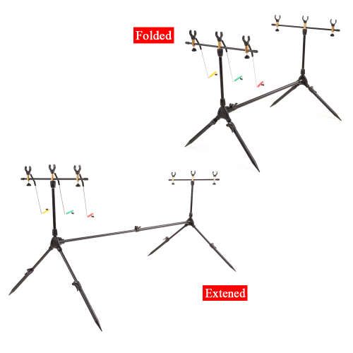 Adjustable Retractable Carp Fishing Rod Pod Stand Holder Folding Pole