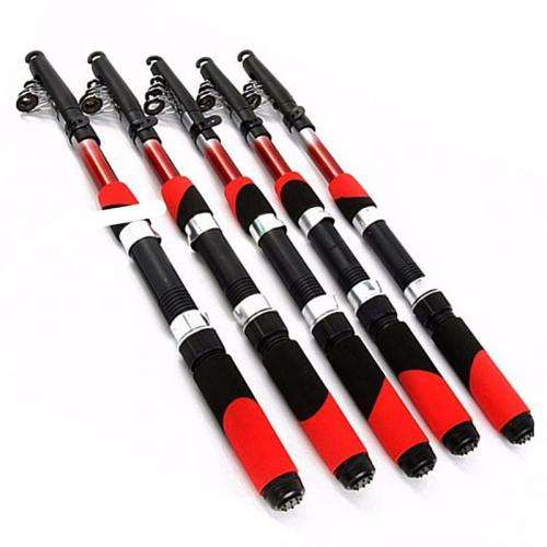 Aluminum Portable Telescopic Fishing Rod Glass Fiber Fishing Pole 2.1m