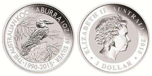 2015 Australian Silver Kookaburra 1 oz (25th Anniversary edition)