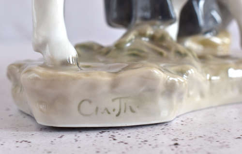 Royal Copenhagen Milkmaid Feeding Cow Figure