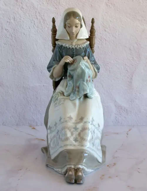 Retired Lladro `Embroidery Lady`