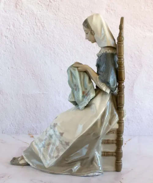 Retired Lladro `Embroidery Lady`