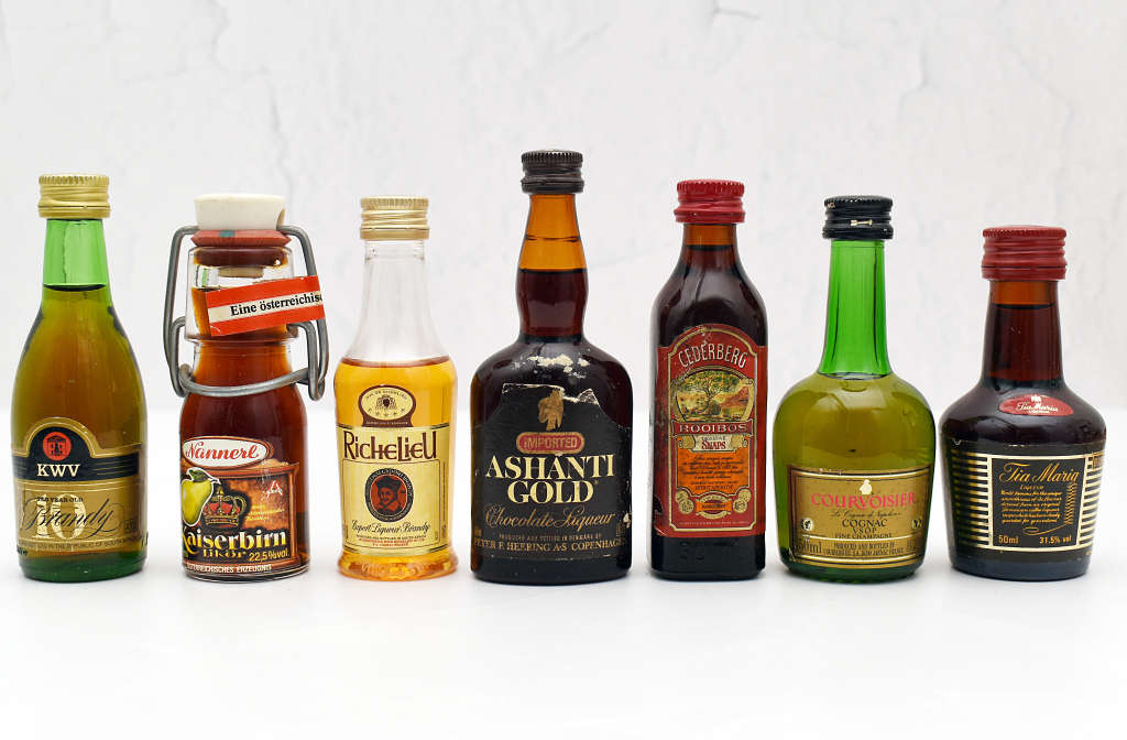 Collection Of 19 Vintage / Retro Miniature Alcohol Bottles