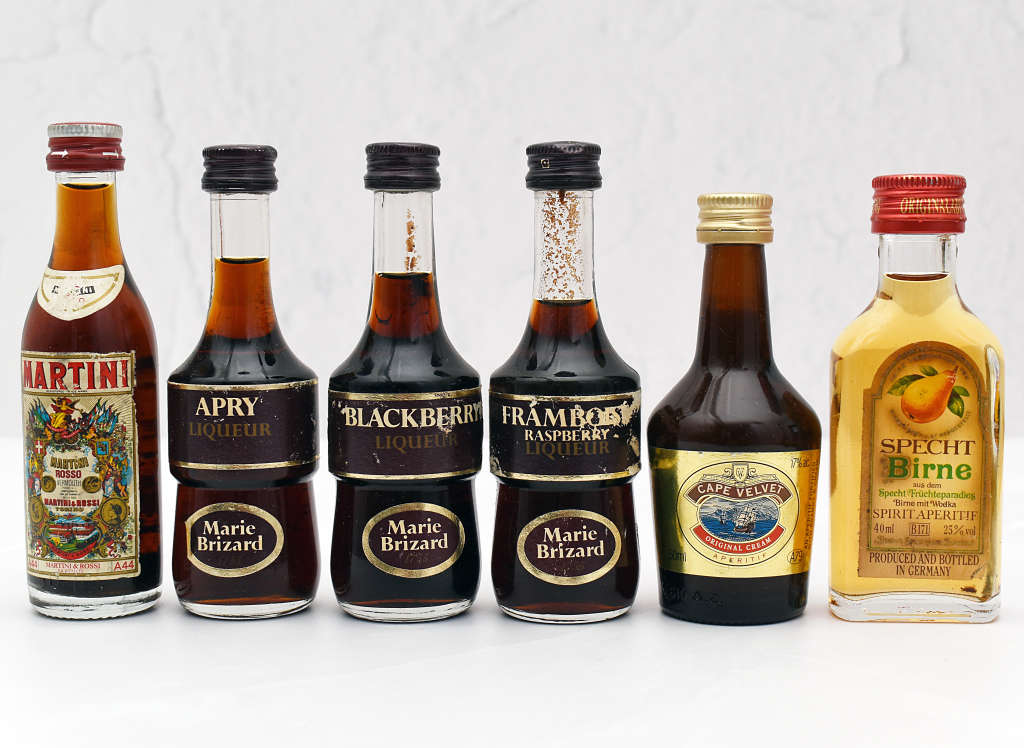 Collection Of 19 Vintage / Retro Miniature Alcohol Bottles