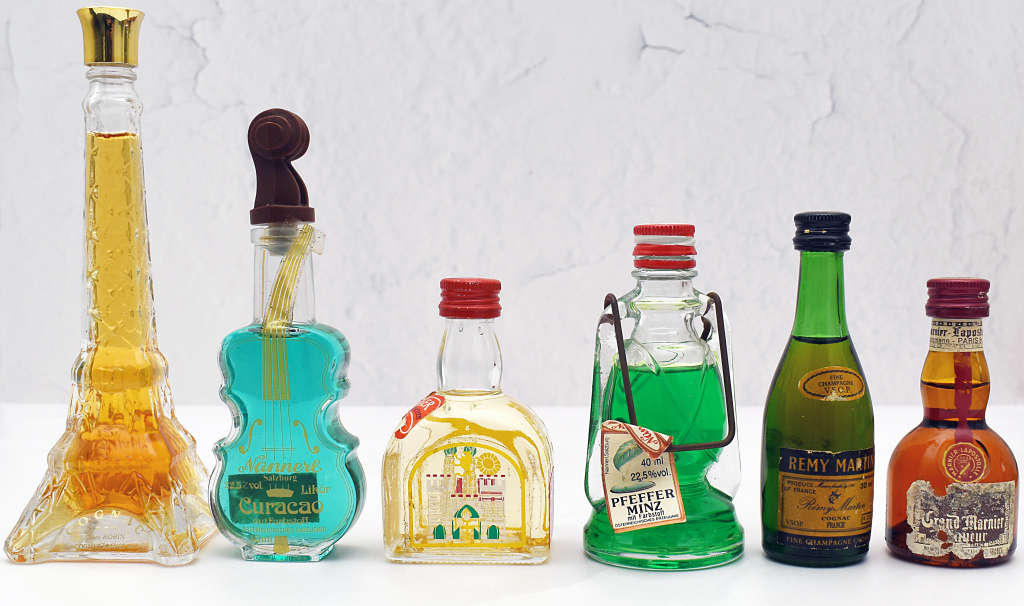 Collection Of 19 Vintage / Retro Miniature Alcohol Bottles