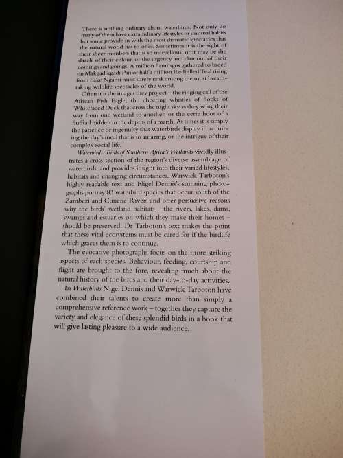 Waterbirds: Birds of South Africa`s Wetlands by Nigel Dennis and Warwick Tarboton