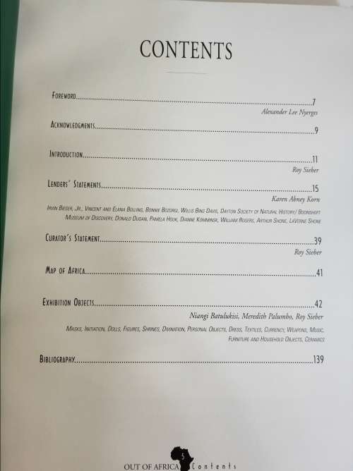 OUT OF AFRICA, SUB-SAHARAN TRADITIONAL ARTS - ROY SIEBER