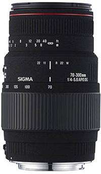 SIGMA 70-300mm F4-5.6 APO DG FOR NIKON WITH HOOD, REAR CAP