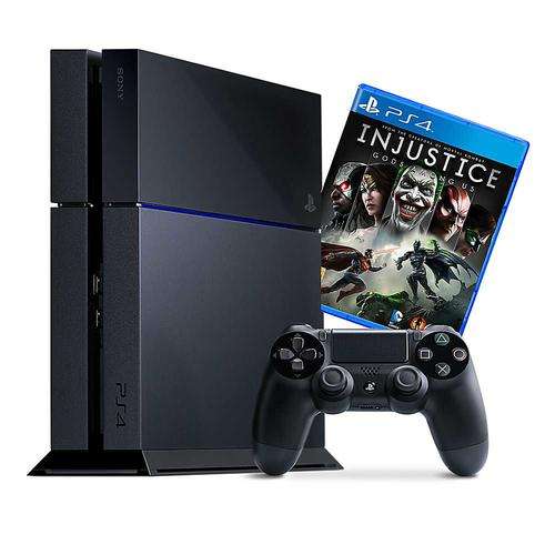 **BRAND NEW SEALED**PLAYSTATION (BLACK) 4 500GB WITH 1 GAME (INJUSTICE)