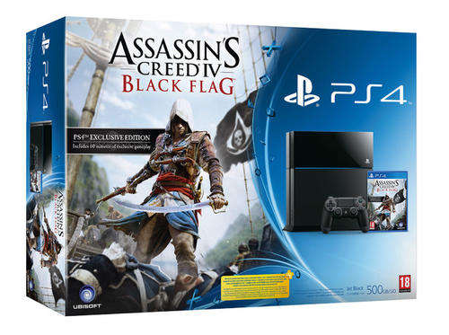 **BRAND NEW SEALED**PLAYSTATION 4 500GB WITH 2 GAME (RUGBY 15 + ASSASSIN'S CREED-BLACK FLAG )