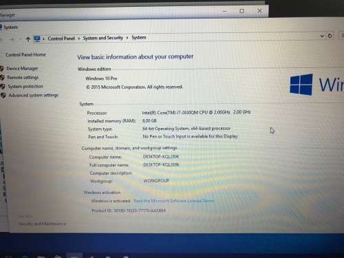 HP PAVILION DV6 CORE i7- 2.0GHZ, 8GB RAM, 750GB HDD, 1GB GRAPHICS, 15.6" DVDWR WIN 10 BAG,