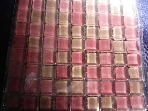 Pink glass tiles - (10mmx10mm) 81 tiles