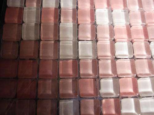 Salmon pink  glass tiles - (10mmx10mm) 81 tiles