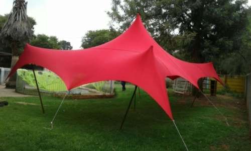 100% Water Proof Stretch Polyester Decor Tent - 5mx10m - Design, Poles + Binding Optional