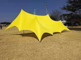 100% Water Proof Stretch Polyester Decor Tent - 5mx10m - Design, Poles + Binding Optional