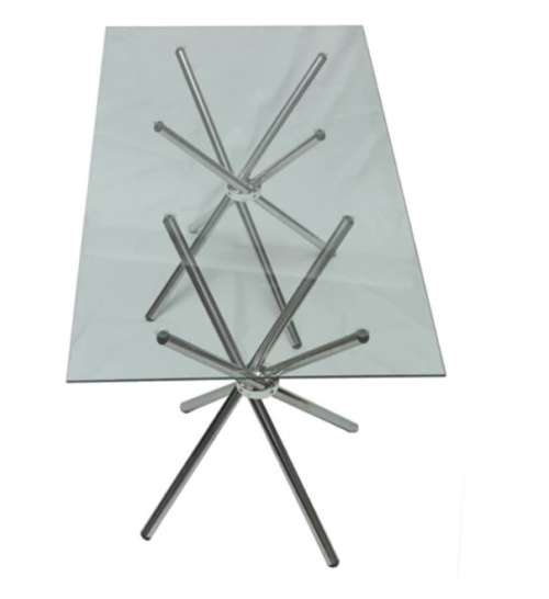 Rectangle Glass Top Clear Table - 160cm x 80cm