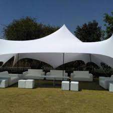 100% Water Proof Stretch Polyester Decor Tent - 5mx10m - Design, Poles + Binding Optional