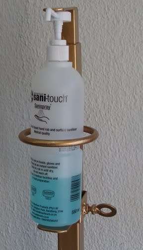 Custom Made Heavy Duty Foot Operated Self Standing Sanitizer Stand - STICKERS INCLUDED