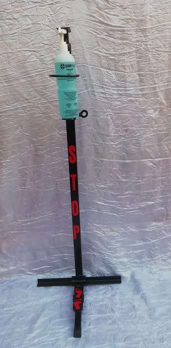 Custom Made Heavy Duty Foot Operated Self Standing Sanitizer Stand