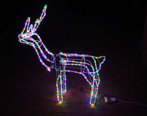1.2m Animated Standing Reindeer with Moving Head Multicolor Led Lights