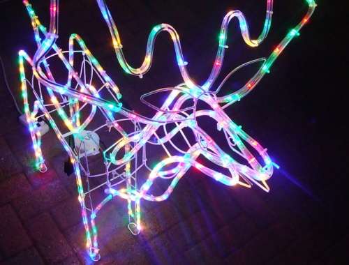 1.2m Animated Standing Reindeer with Moving Head Multicolor Led Lights