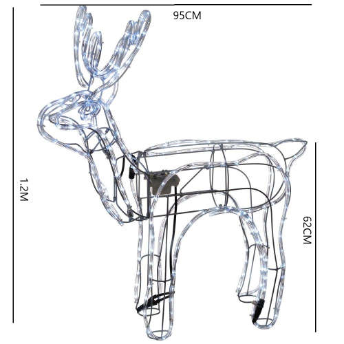 1.2m Animated Standing Reindeer with Moving Head Multicolor Led Lights