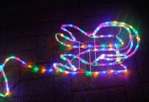 1.25m Long Reindeer with Sleigh - Multicolor Led Lights