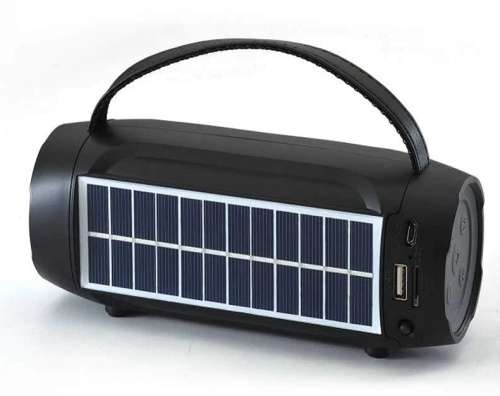 NS-S8 Portable Bluetooth Speaker FM Radio With 1W Solar Panel Support USB TF Card AUX LED Flashlight
